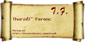 Thurzó Ferenc névjegykártya