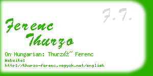 ferenc thurzo business card
